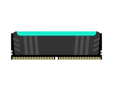 Random access memory isolated. RAM memory card.  Computer component DDR Stockillustratie