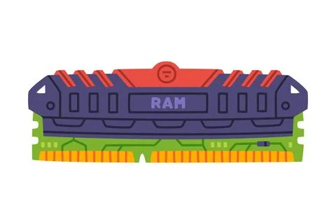 Random-access Memory as Personal Computer Accessory and Component for Repair Stock Illustration