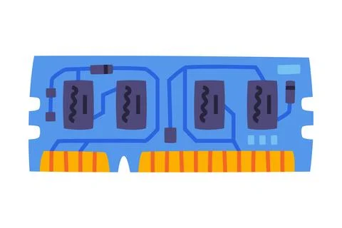 Random-access Memory as Personal Computer Accessory and Component for Repair Stock Illustration