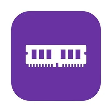 Random access memory ram stick on purple rounded square icon for computer h.. Stock Illustration
