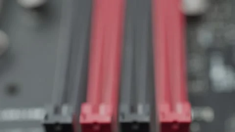 Random Access Memory Slots on Motherboard Stock Footage 304193093