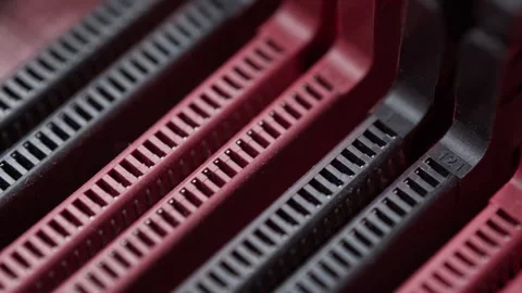 Random Access Memory Slots on Motherboard Stock Footage 304235238