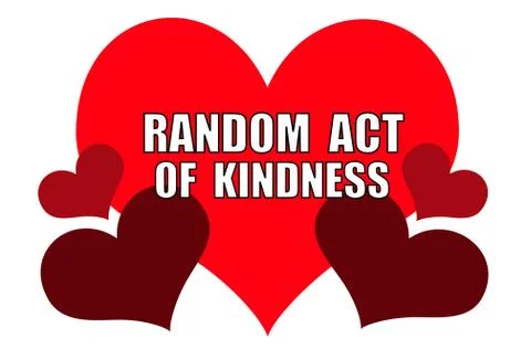 Random act of kindness on a red love background Stock Illustration