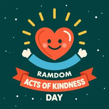 Random acts of kindness day heart typography Stock Illustration