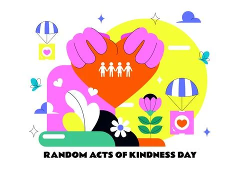 Random Acts of Kindness Day Vector Illustration on February 17th Various Sm.. Stock Illustration