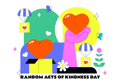 Random Acts of Kindness Day Vector Illustration on February 17th Various Sm.. Stock Illustration