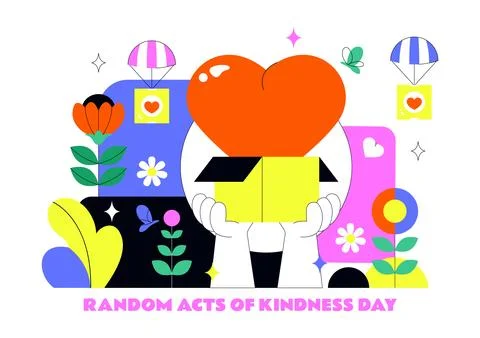 Random Acts of Kindness Day Vector Illustration on February 17th Various Sm.. Stock Illustration