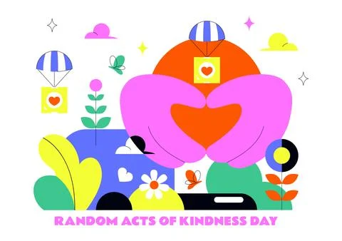 Random Acts of Kindness Day Vector Illustration on February 17th Various Sm.. Stock Illustration