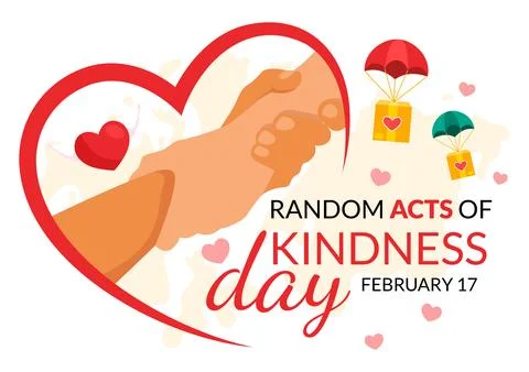 Random Acts of Kindness Vector Illustration on February 17th Various Small .. Stock Illustration
