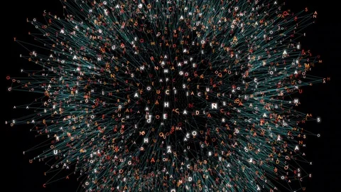 Random Alphabet Characters Connected Stock Footage 77129861