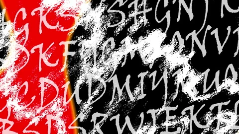 Random animated letters combined with textures and orange light leak glows Stock Footage 337377167