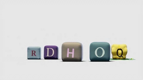 Random appearance of rubber letters followed by bursting Stock Footage 254097759
