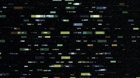 Random big data digital code on a black background, seamless loop. Animation 스톡 일러스트