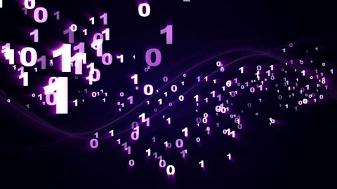 Random Binary Animation, Mathematic, Rendering, Background, Loop, Alpha Channel Stock Footage 136175770