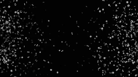 Random Binary Animation, Mathematic, Rendering, Background, Loop, Alpha Matte Stock Footage 138474867