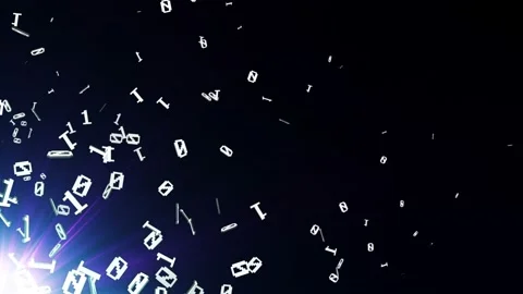 Random Binary Animation, Mathematic, Rendering, Background, Loop, Alpha Matte Stock Footage 139717792