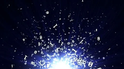 Random Binary Animation, Mathematic, Rendering, Background, Loop, Alpha Matte Stock Footage 139720730