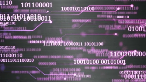 Random Binary Codes and Computer Themed Animation - Loop Rainbow Stock Footage 71791165