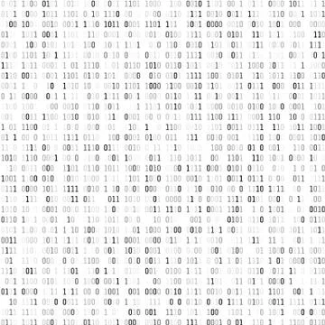 Random binary coding. Technology digital background. Black and white binary c Stock Illustration