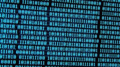 Random Binary Data Digits, Moving Lcd Screen Stock Footage 122690568