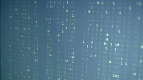 Random Binary Digital Fall on Blue Background Video stock 167305843