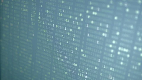 Random Binary Digital Fall on Blue Background Video stock 167311315
