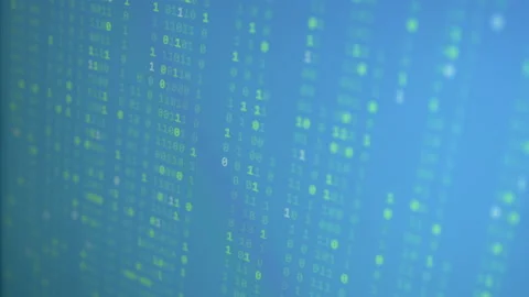 Random Binary Digital Fall on Blue Background Video stock 167312901
