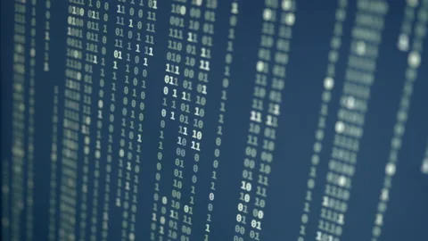 Random Binary Digital Fall on Blue Background Video stock 167325720