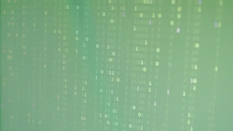 Random Binary Digital Fall on Green Background Video stock 167308834