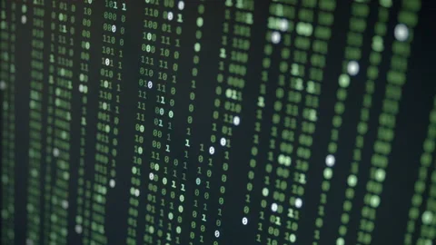 Random Binary Digital Fall Green on Background Video stock 167334925