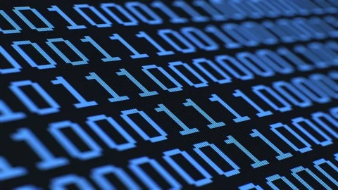 Random Binary Digits, Across Macro LCD Stock Footage 88365788