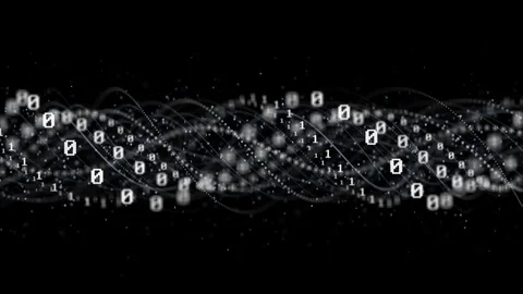 Random Binary Numbers Animation, Digital Connections, Rendering, Loop Vídeo Stock 112131739