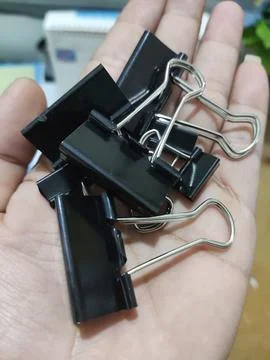 Random binder clips Stock Photos