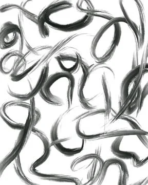 Random black brush strokes at white 스톡 일러스트