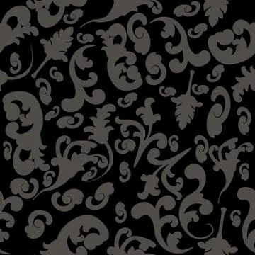 Random-black-floral-edit Stock Illustration