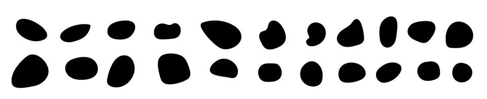 Random blob organic pattern spot shape. Amorphous ink blob geometric round Stock Illustration