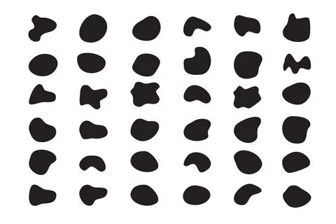 Random blob organic pattern spot shape. Amorphous ink blob geometric round イラスト素材