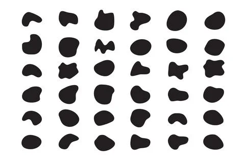 Random blob organic pattern spot shape. Amorphous ink blob geometric round Stock Illustration