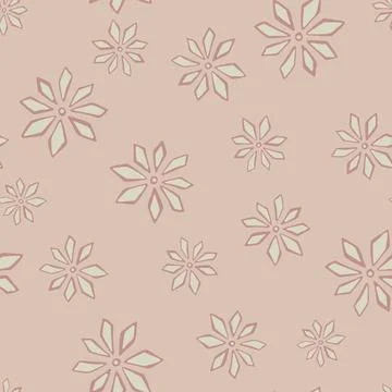 Random blossom spring seamless pattern with doodle carnation flowers silhouet Stock Illustration