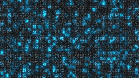 Random Blue And Black Particle Static, Abstract Futuristic Big data Stock Footage 336227885