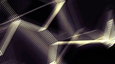 Random Changing Geometrical Graphics Golden Shapes Lines Motion Animation Stock Footage 76459382