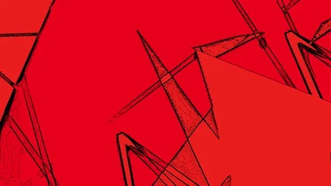 Random Changing Geometrical Graphics Shapes Lines on Red Motion Animation Stock Footage 76324596