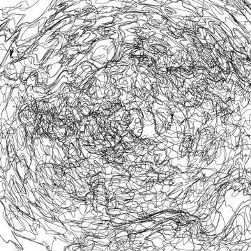 Random chaotic black lines on a white background Stock Illustration