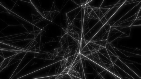 Random chaotic curves on black background. Abstract motion with a lot of details Stock Footage 114115788