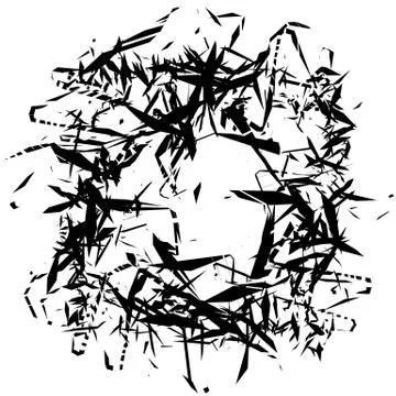 Random, chaotic edgy shapes. Rough monochrome texture. Abstract vector art. Stock Illustration