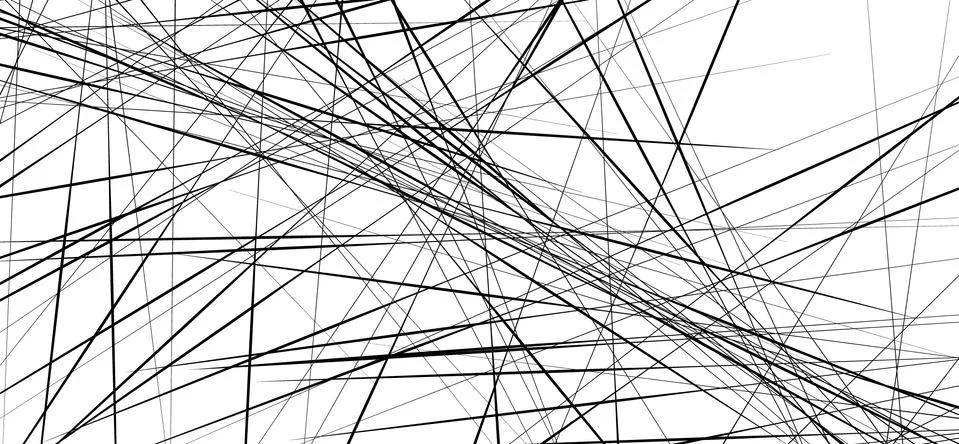 Random chaotic lines abstract geometric pattern / texture. Modern, contempora Illustrazione stock