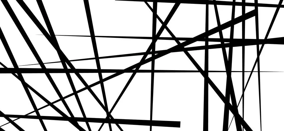 Random chaotic lines abstract geometric pattern / texture. Modern, contempora Stock Illustration
