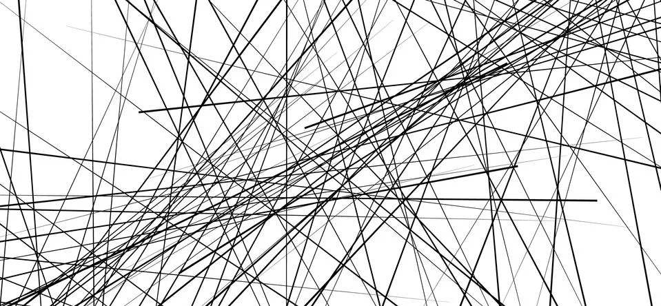 Random chaotic lines abstract geometric pattern / texture. Modern, contempora Illustrazione stock