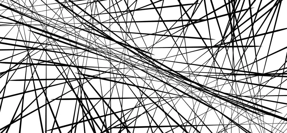 Random chaotic lines abstract geometric pattern / texture. Modern, contempora Illustrazione stock