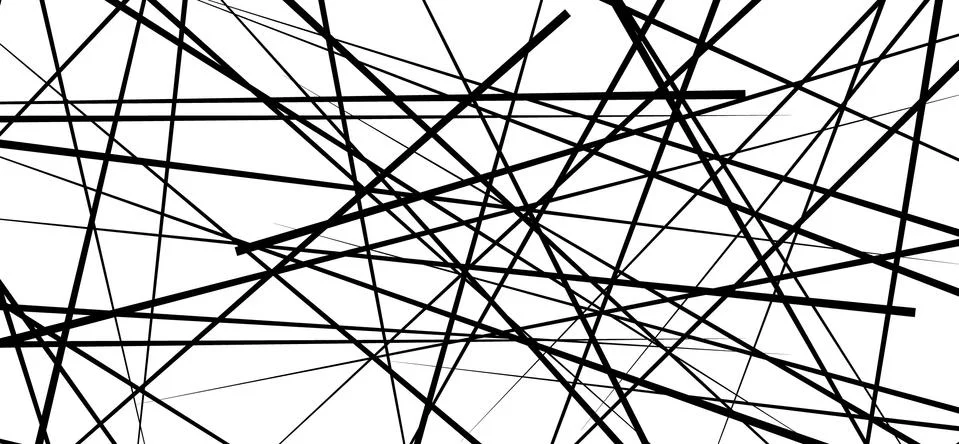 Random chaotic lines abstract geometric pattern / texture. Modern, contempora Stock Illustration